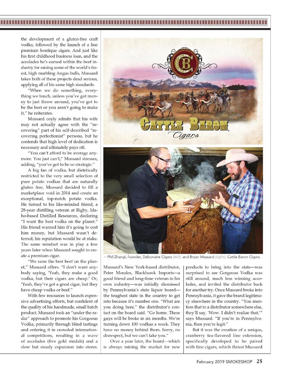 Cattle Baron cigars on a table