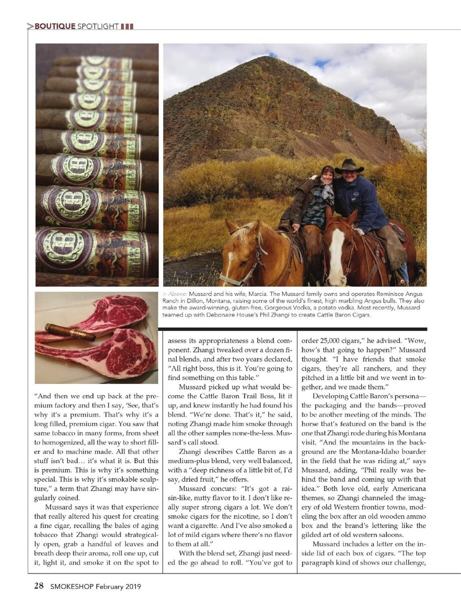 Close-up of Cattle Baron cigar band