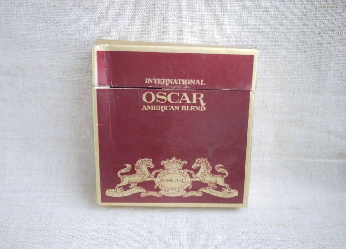 Oscar International burgundy square cigarette pack