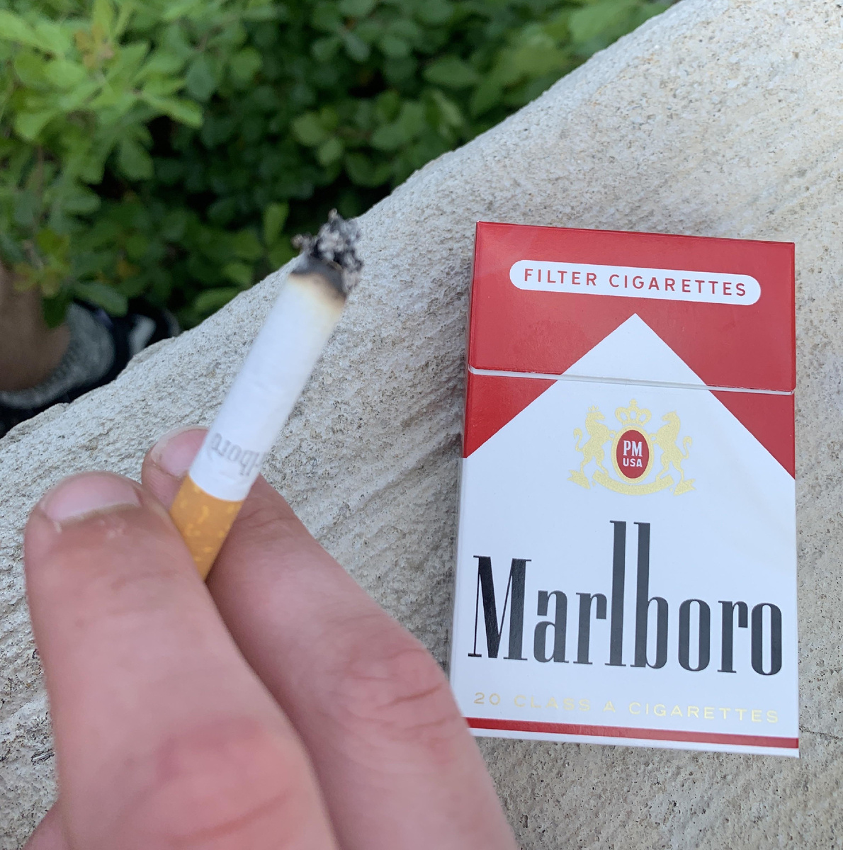 Marlboro cigarette packs on display